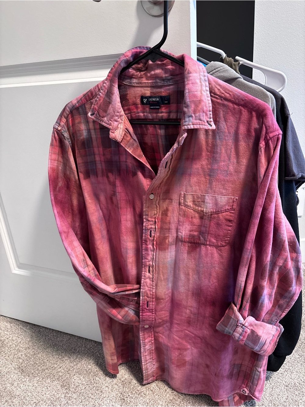 Women’s Pink hand tie dye Washed Button-Up Shirt